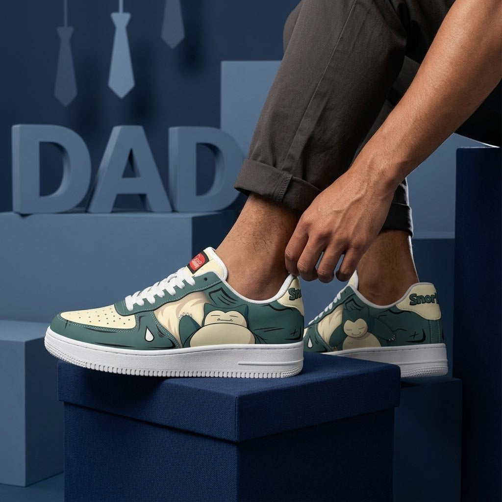 Baskets Anime Sleeping Snorlax en Cuir Chaussures Basses Unisexes Anime Manga