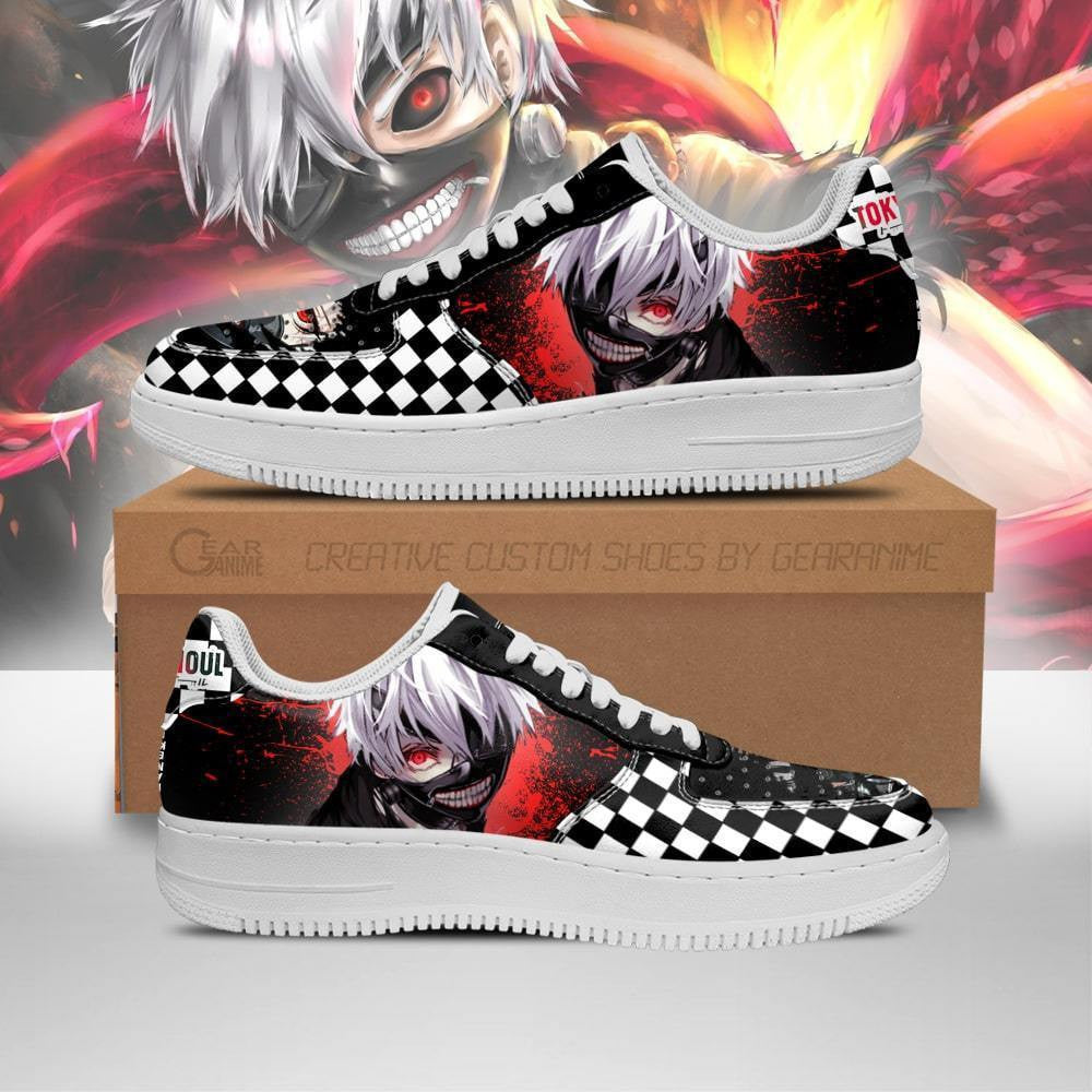 Baskets Anime Ken Kaneki en Cuir Chaussures Basses Unisexes Tokyo Ghoul