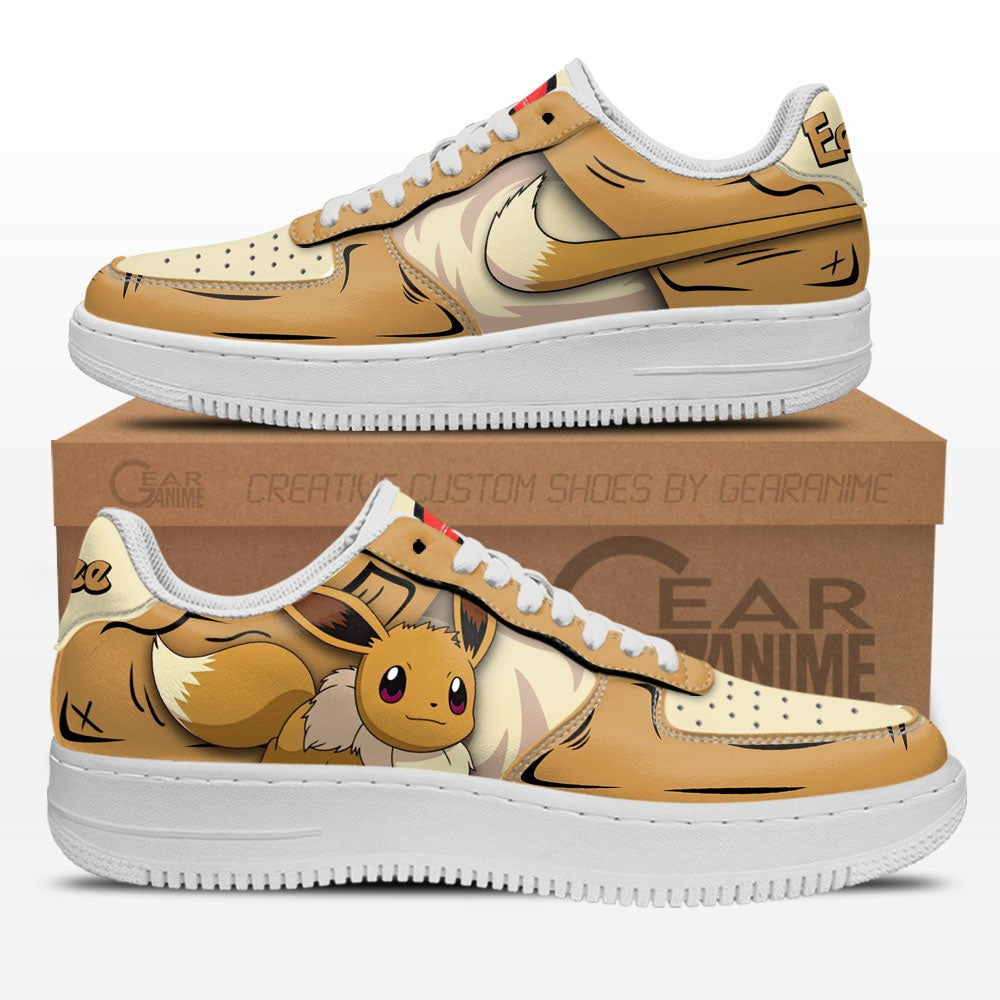 Baskets Anime Eevee en Cuir Chaussures Basses Unisexes Anime Manga