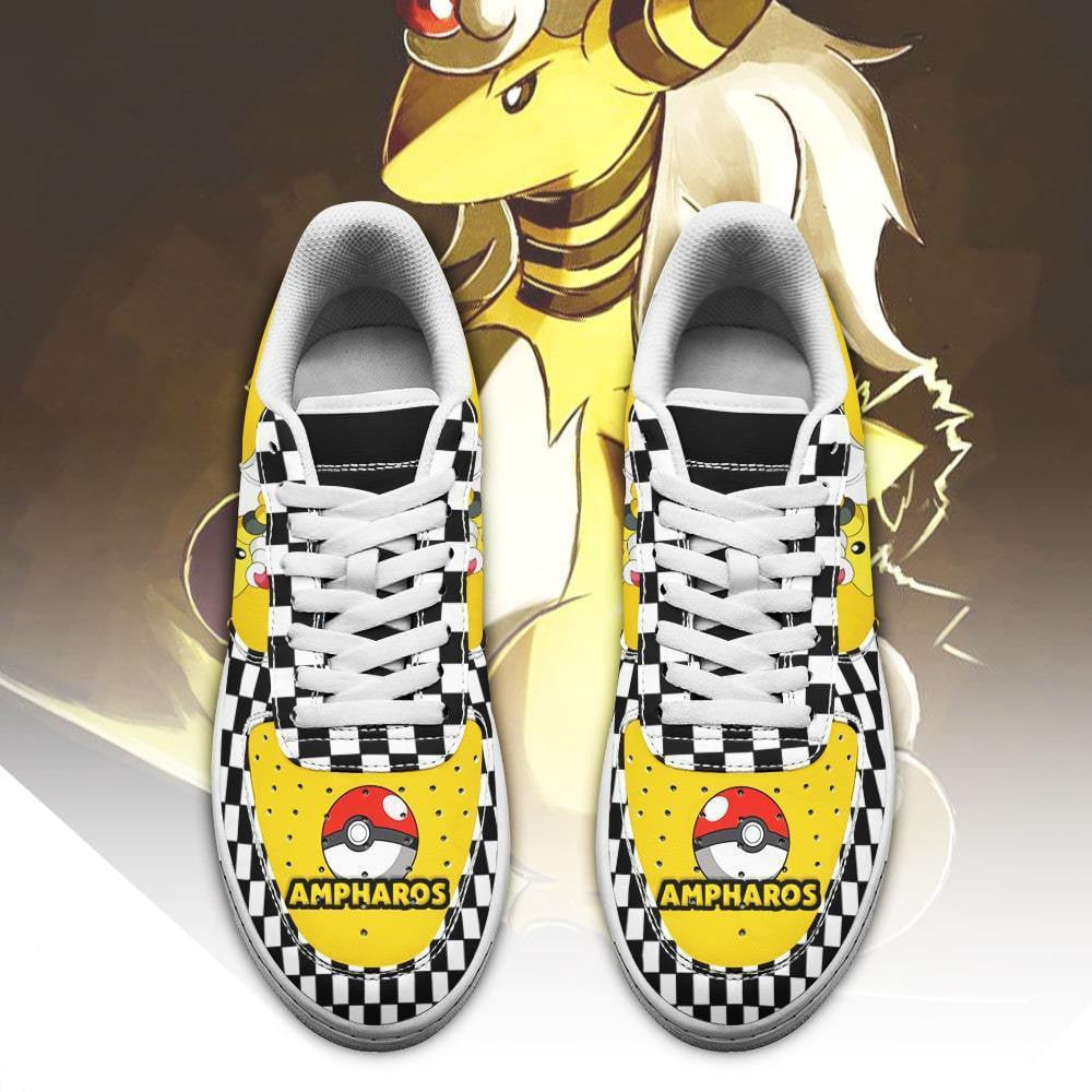 Baskets Anime Poke Ampharos en Cuir Chaussures Basses Unisexes Anime Manga