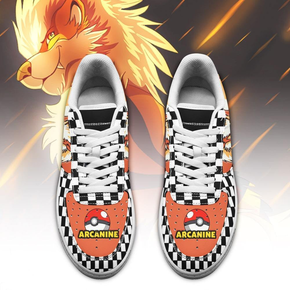 Baskets Anime Poke Arcanine en Cuir Chaussures Basses Unisexes Anime Manga