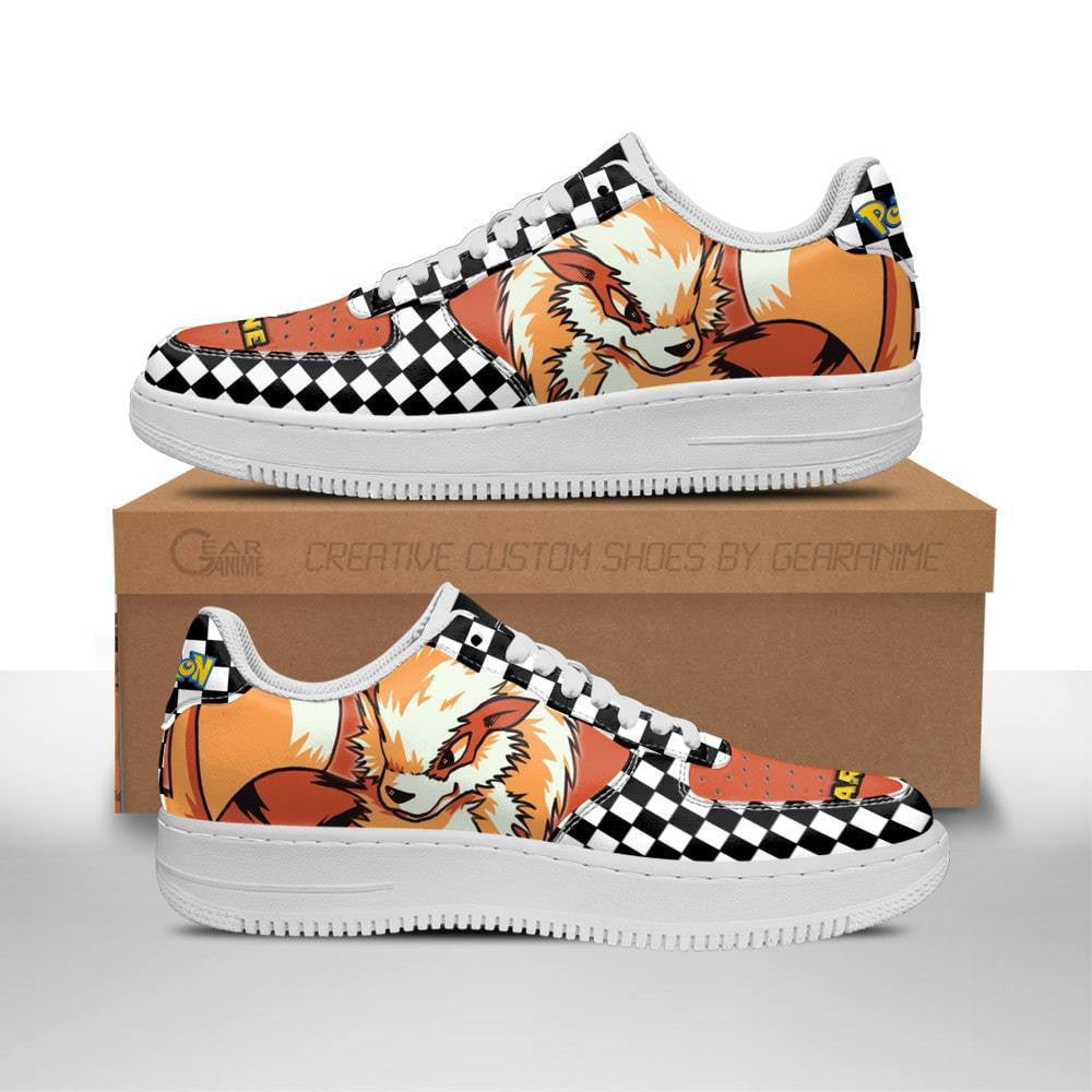Baskets Anime Poke Arcanine en Cuir Chaussures Basses Unisexes Anime Manga