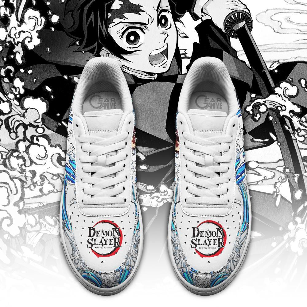 Baskets Anime Tanjiro Water en Cuir Chaussures Basses Unisexes Demon Slayer