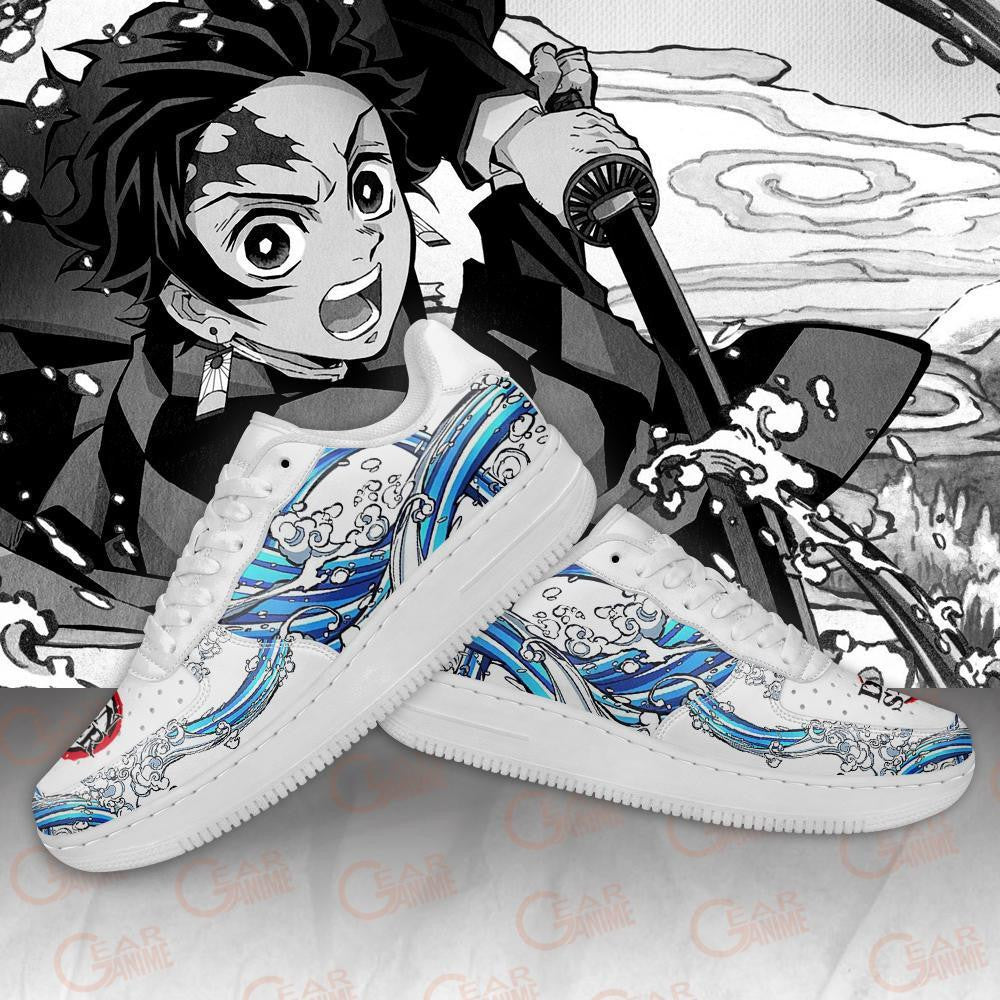 Baskets Anime Tanjiro Water en Cuir Chaussures Basses Unisexes Demon Slayer