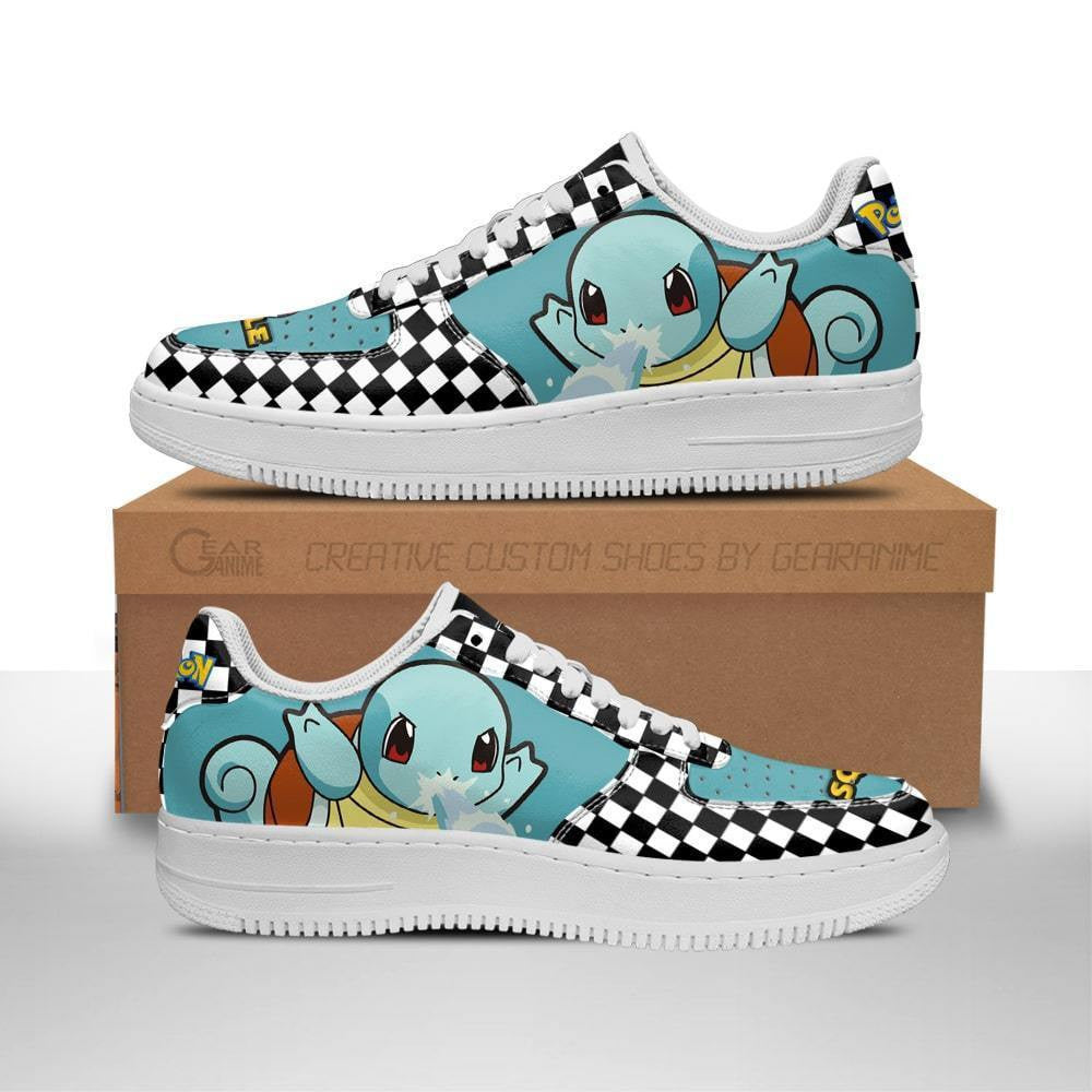 Baskets Anime Poke Squirtle en Cuir Chaussures Basses Unisexes Anime Manga