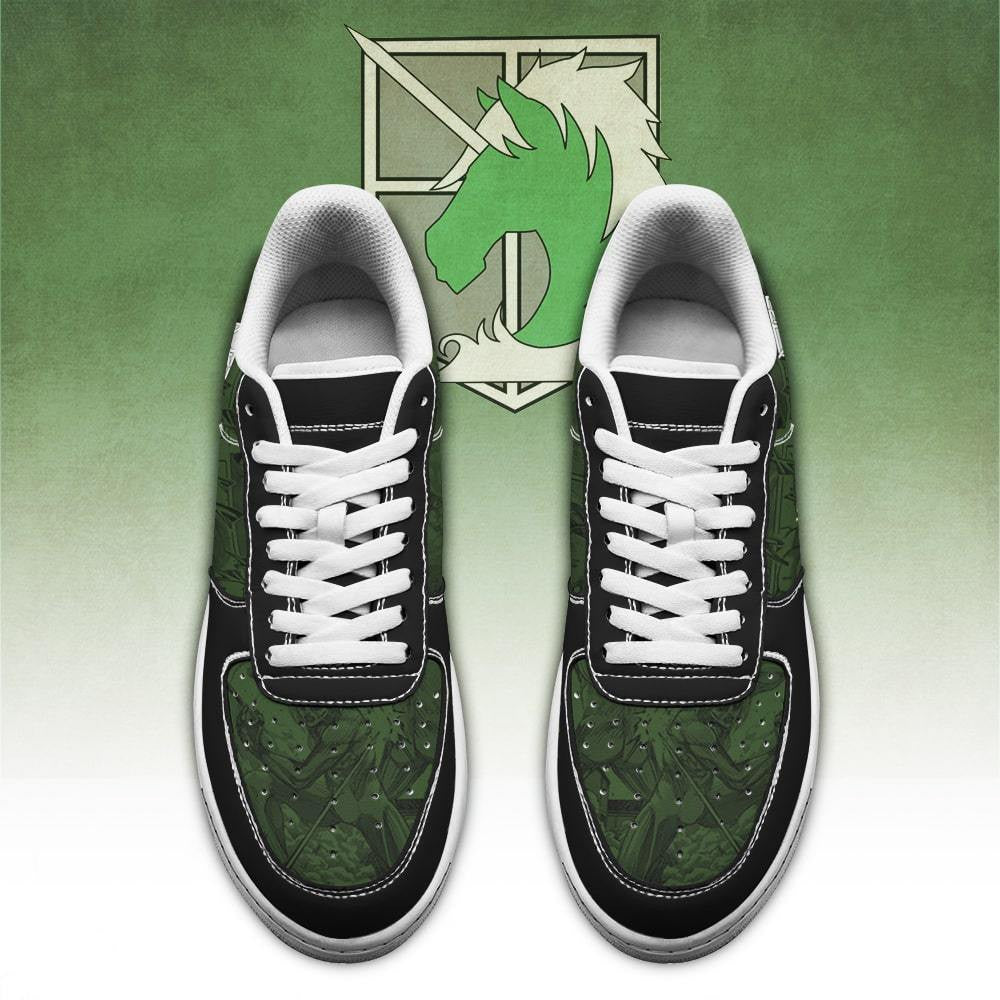Baskets Anime AOT Military Slogan en Cuir Chaussures Basses Unisexes Anime Manga
