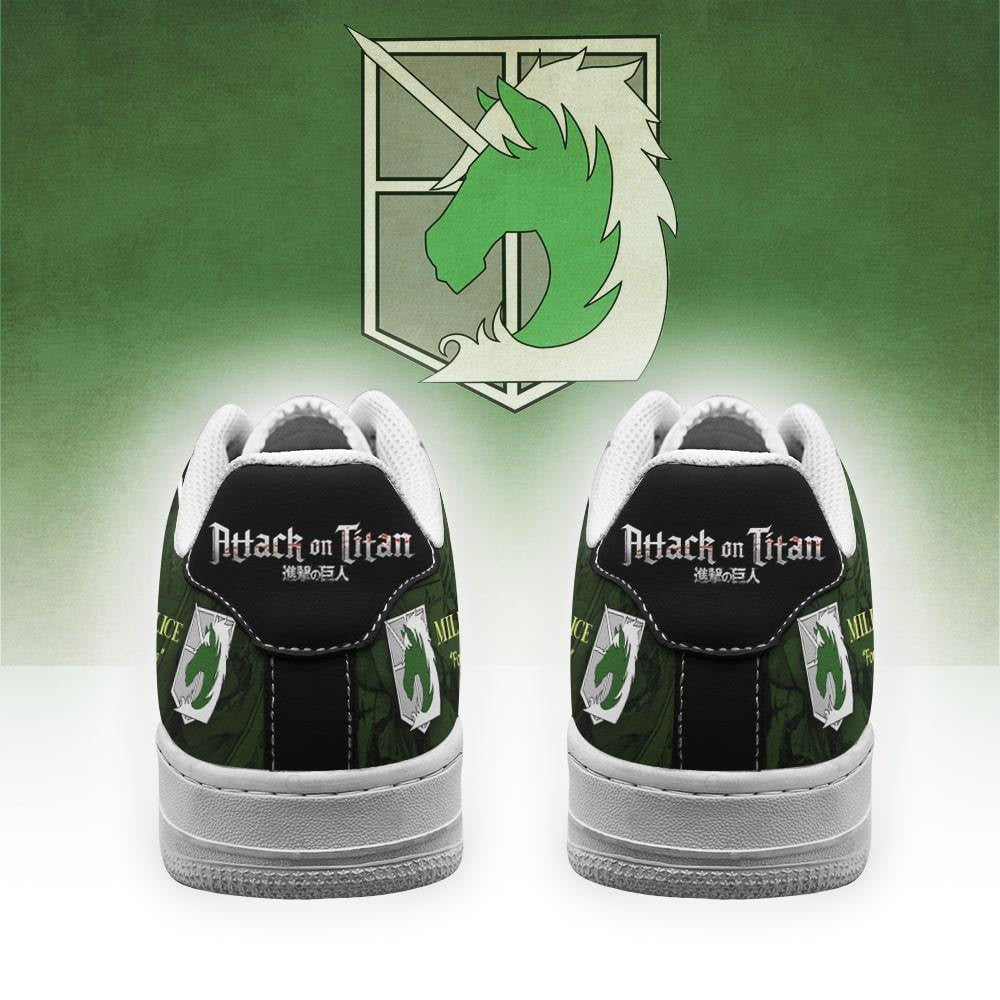 Baskets Anime AOT Military Slogan en Cuir Chaussures Basses Unisexes Anime Manga
