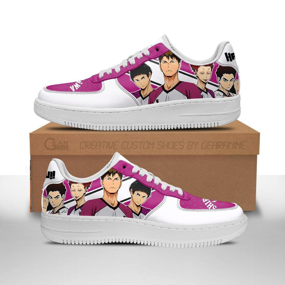 Baskets Anime Shiratorizawa Academy en Cuir Chaussures Basses Unisexes Anime Manga