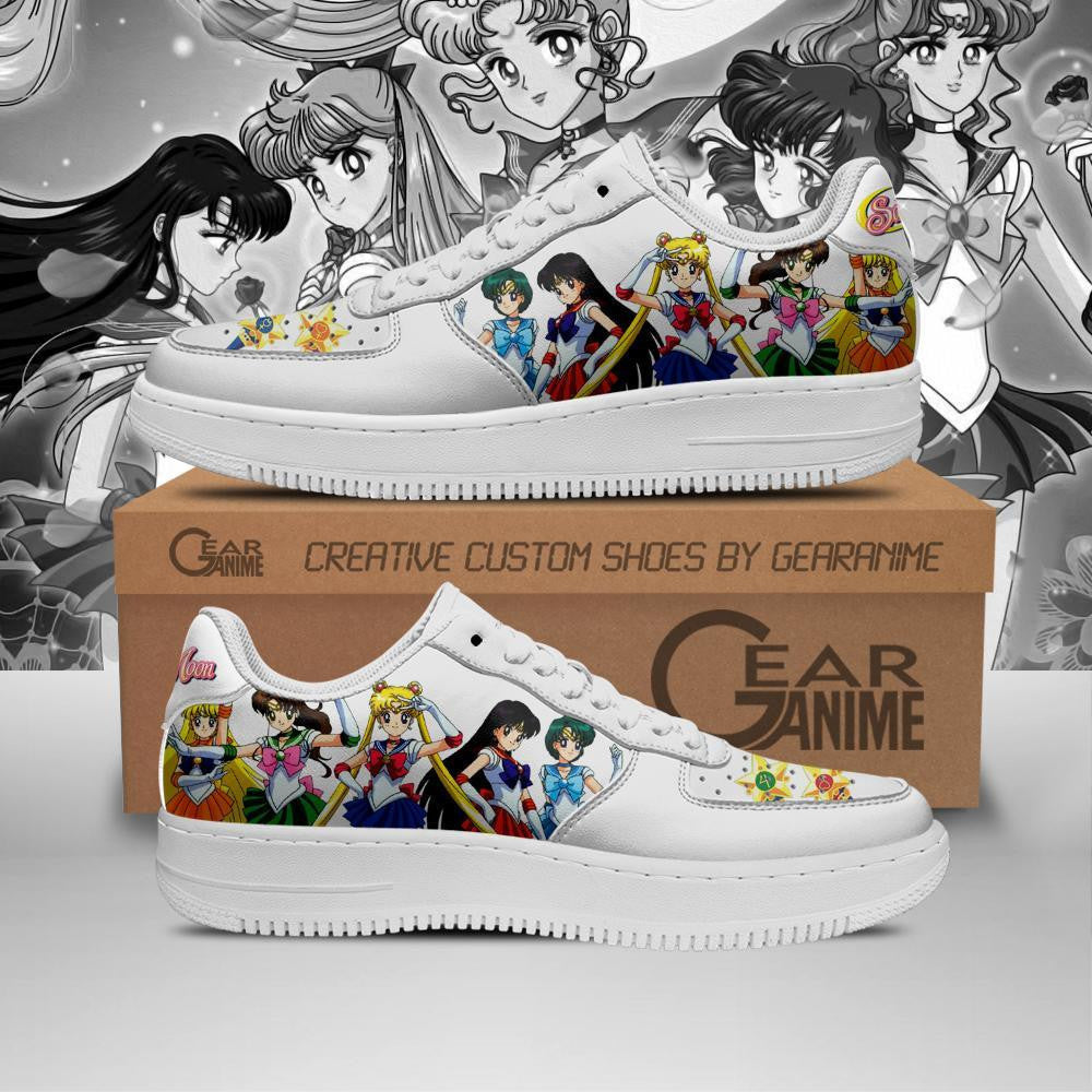 Baskets Anime Sailor en Cuir Chaussures Basses Unisexes Anime Manga