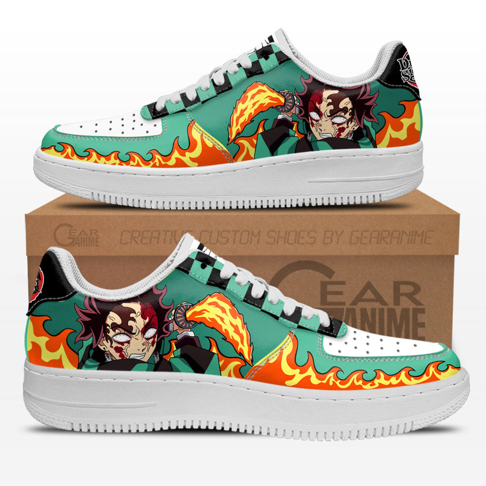 Baskets Anime Tanjiro Bloody Rage en Cuir Chaussures Basses Unisexes Demon Slayer
