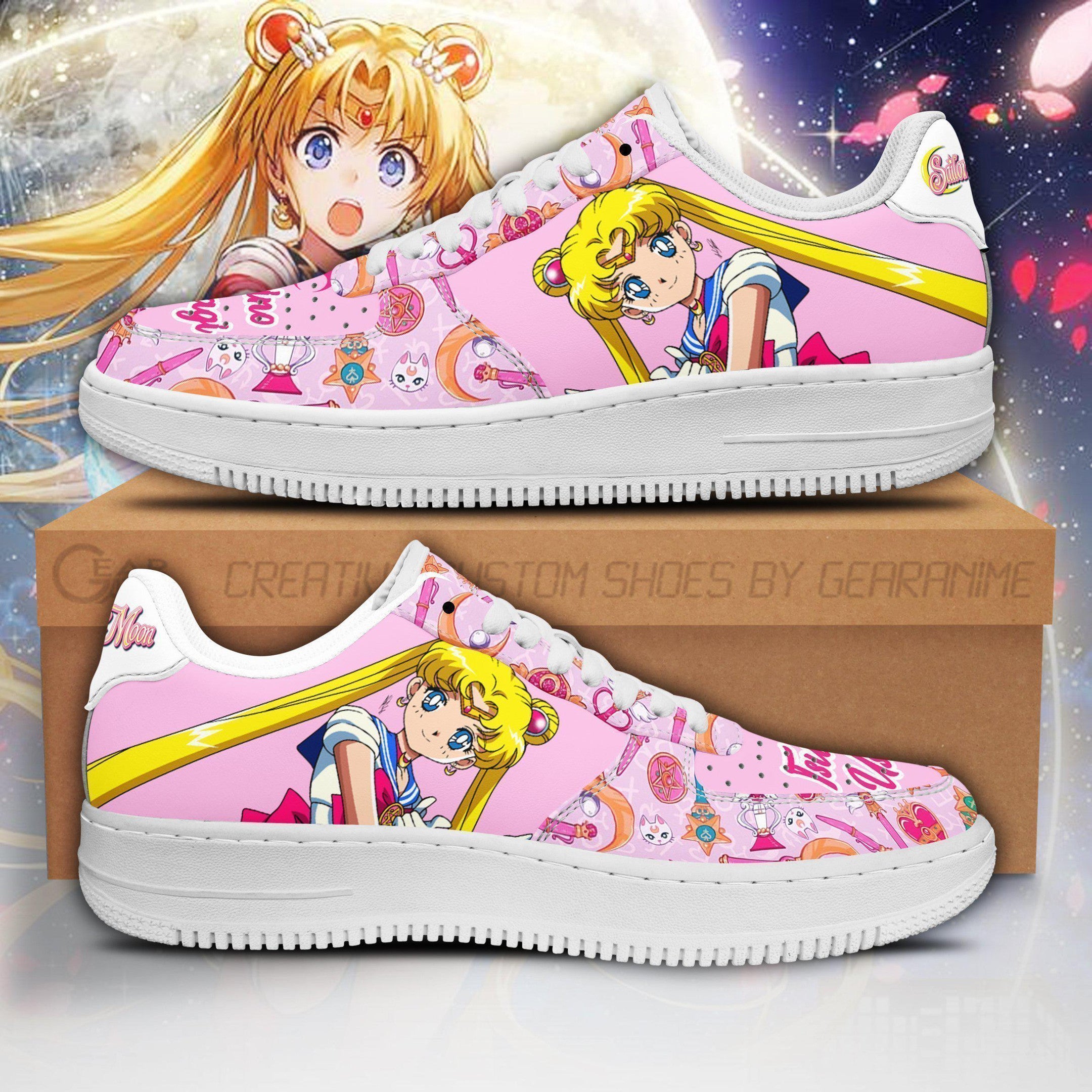 Baskets Anime Sailor Moon en Cuir Chaussures Basses Unisexes Anime Manga