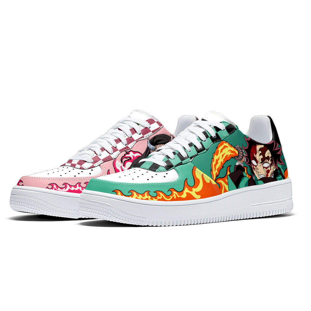 Baskets Anime Kamado Nezuko en Cuir Chaussures Basses Unisexes Demon Slayer