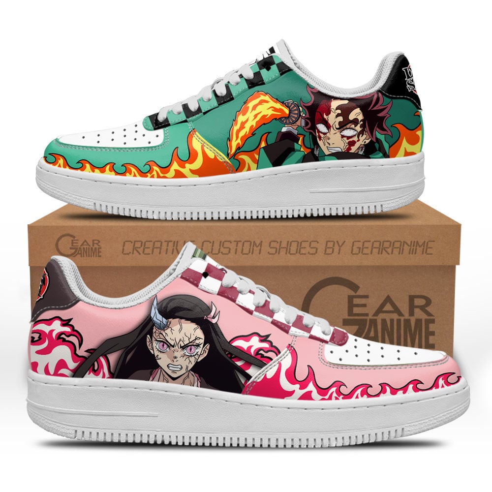Baskets Anime Kamado Nezuko en Cuir Chaussures Basses Unisexes Demon Slayer
