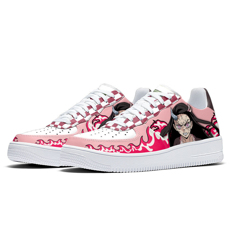 Baskets Anime Nezuko Kamado Full Demon Form en Cuir Chaussures Basses Unisexes Demon Slayer