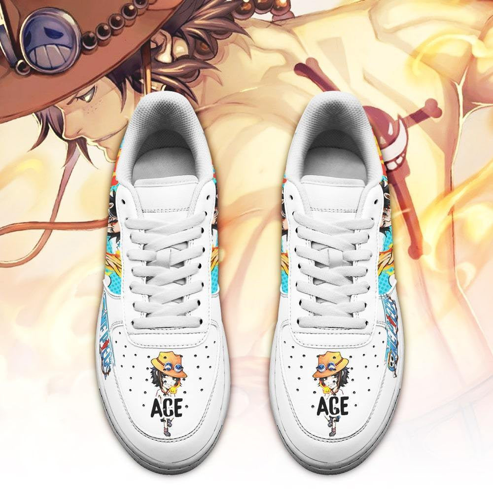 Baskets Anime Portgas Ace en Cuir Chaussures Basses Unisexes Anime Manga