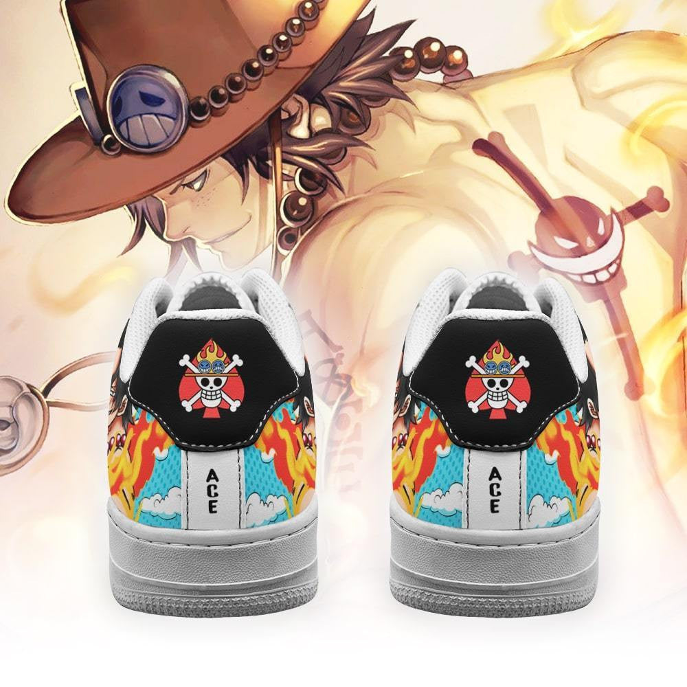 Baskets Anime Portgas Ace en Cuir Chaussures Basses Unisexes Anime Manga