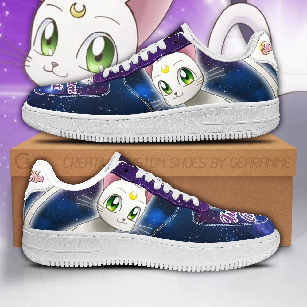 Baskets Anime Artemis Custom Low-Top Leather Sneakers Galaxy Style en Cuir Chaussures Basses Unisexes Anime Manga