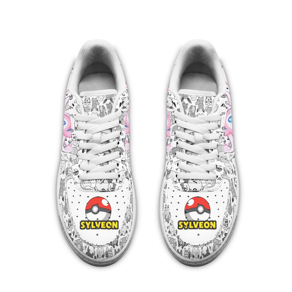 Baskets Anime Sylveon en Cuir Chaussures Basses Unisexes Anime Manga