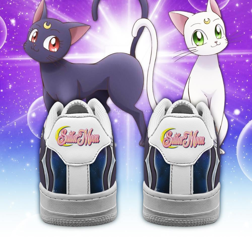 Baskets Anime Luna Cat en Cuir Chaussures Basses Unisexes Anime Manga