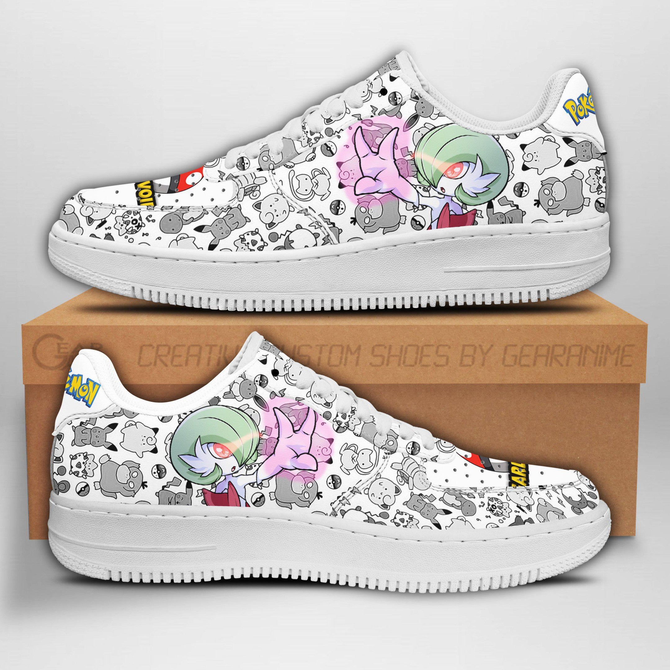 Baskets Anime Gardevoir en Cuir Chaussures Basses Unisexes Anime Manga