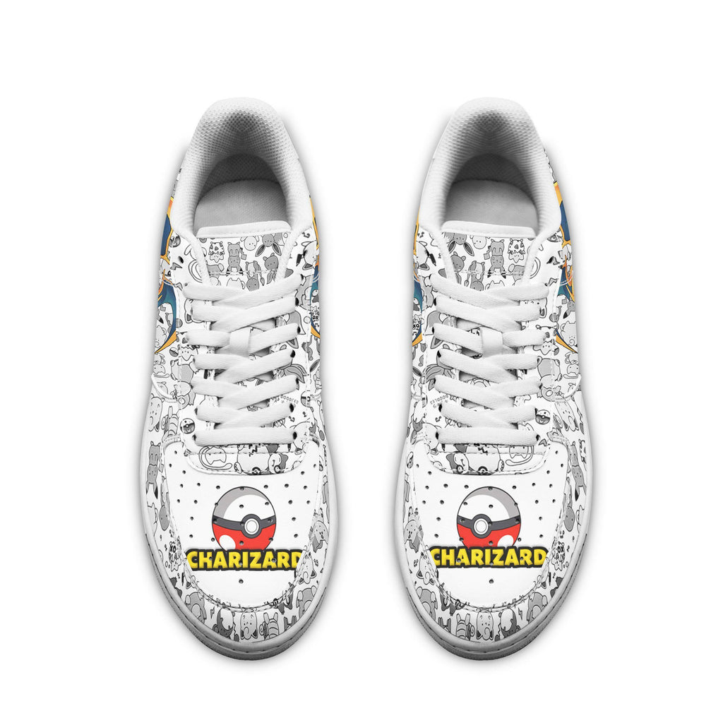 Baskets Anime Charizard en Cuir Chaussures Basses Unisexes Anime Manga