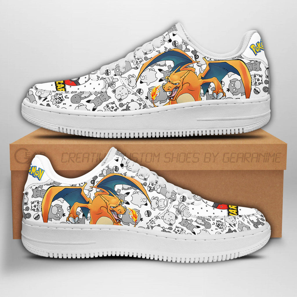 Baskets Anime Charizard en Cuir Chaussures Basses Unisexes Anime Manga
