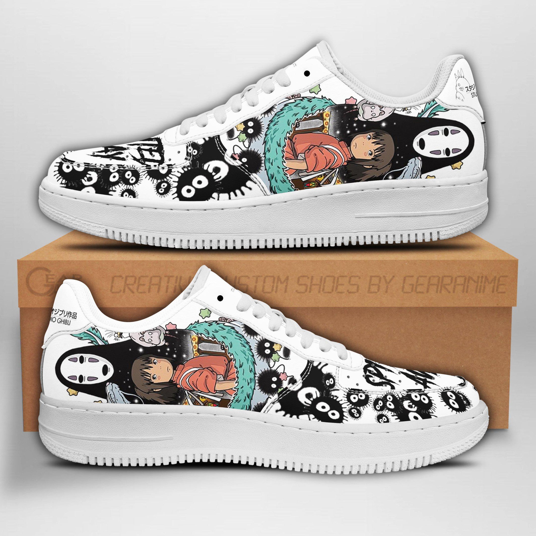 Baskets Anime Spirited Away No Face Chichiro en Cuir Chaussures Basses Unisexes Anime Manga