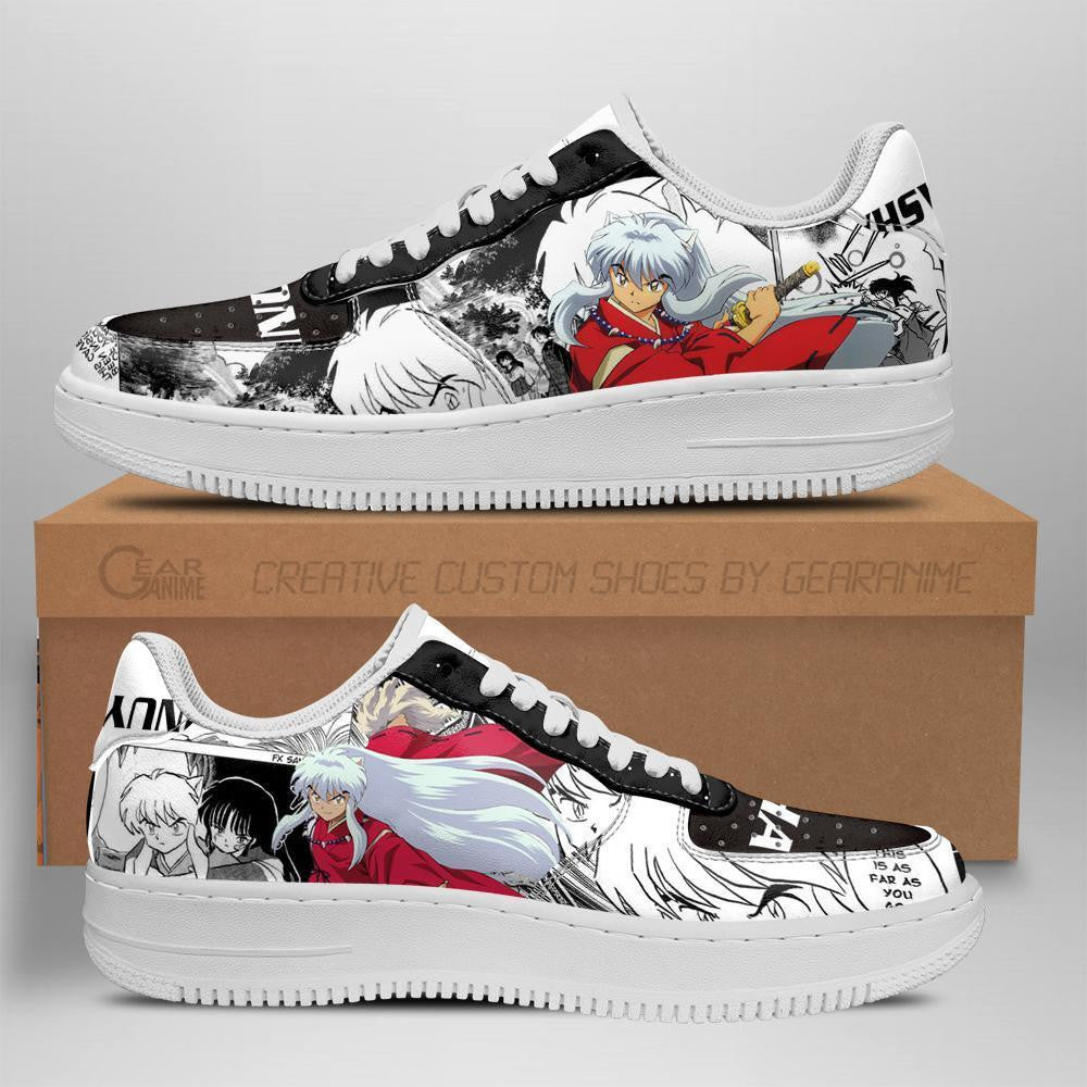 Baskets Anime InuYasha en Cuir Chaussures Basses Unisexes Anime Manga