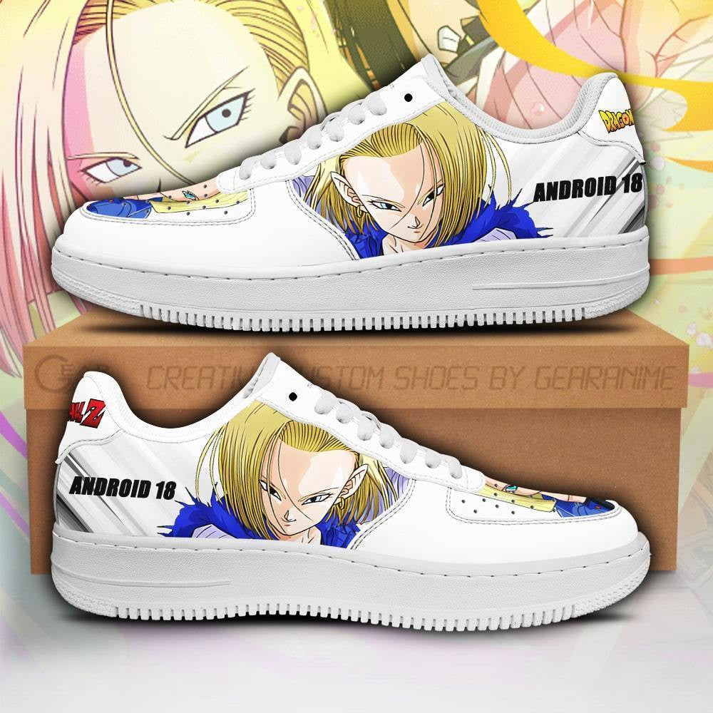 Baskets Anime Android 18 en Cuir Chaussures Basses Unisexes Anime Manga