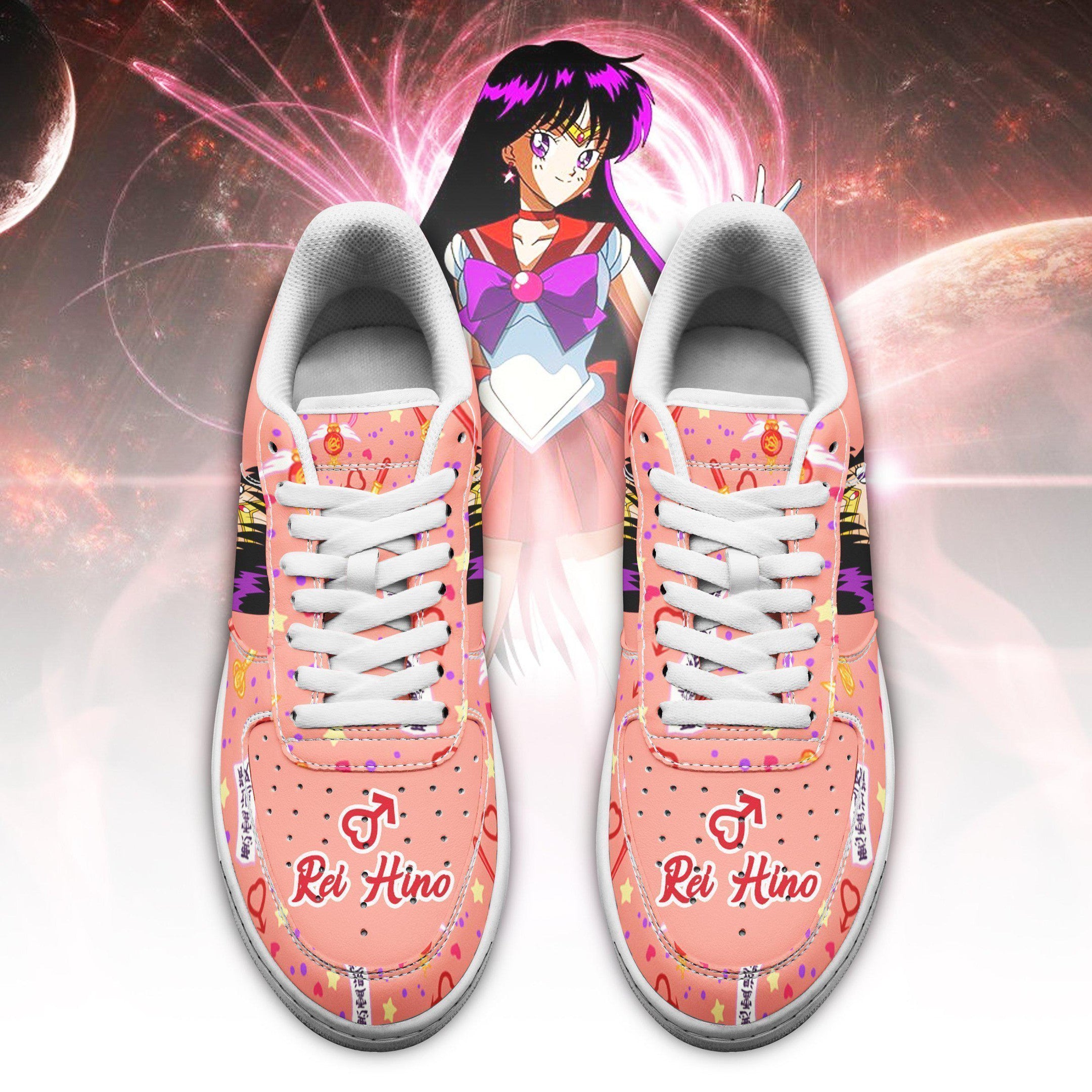 Baskets Anime Sailor Mars en Cuir Chaussures Basses Unisexes Anime Manga