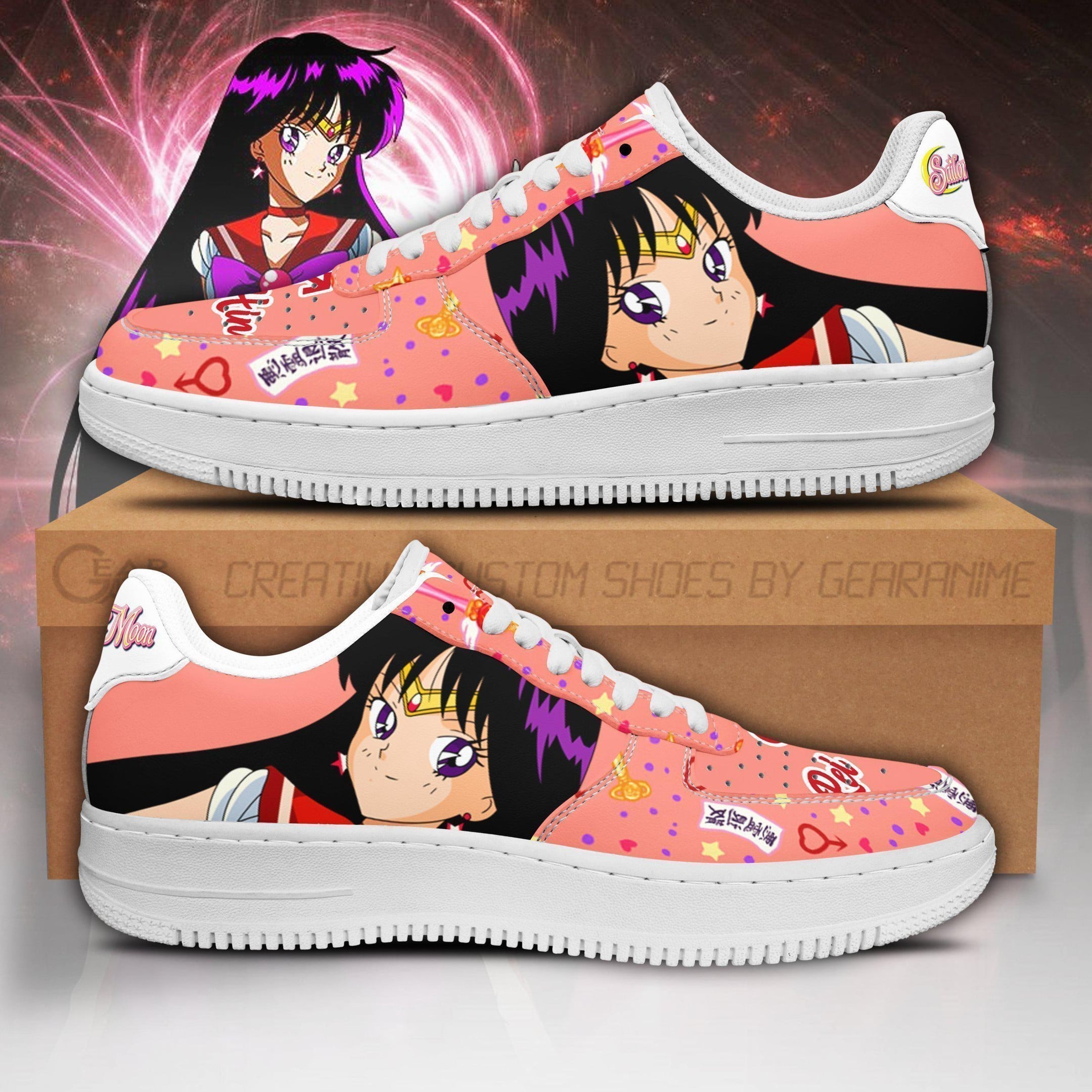 Baskets Anime Sailor Mars en Cuir Chaussures Basses Unisexes Anime Manga