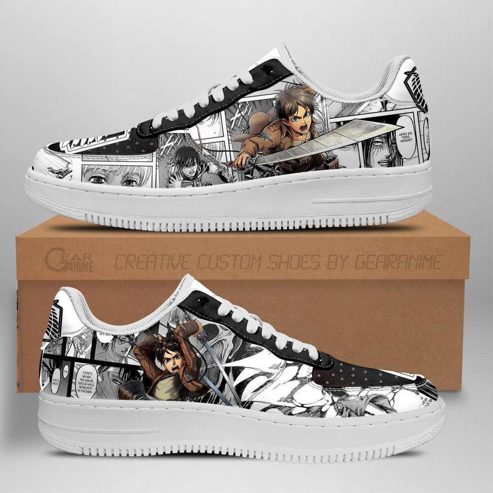 Baskets Anime Eren Yeager en Cuir Chaussures Basses Unisexes Attack on Titan