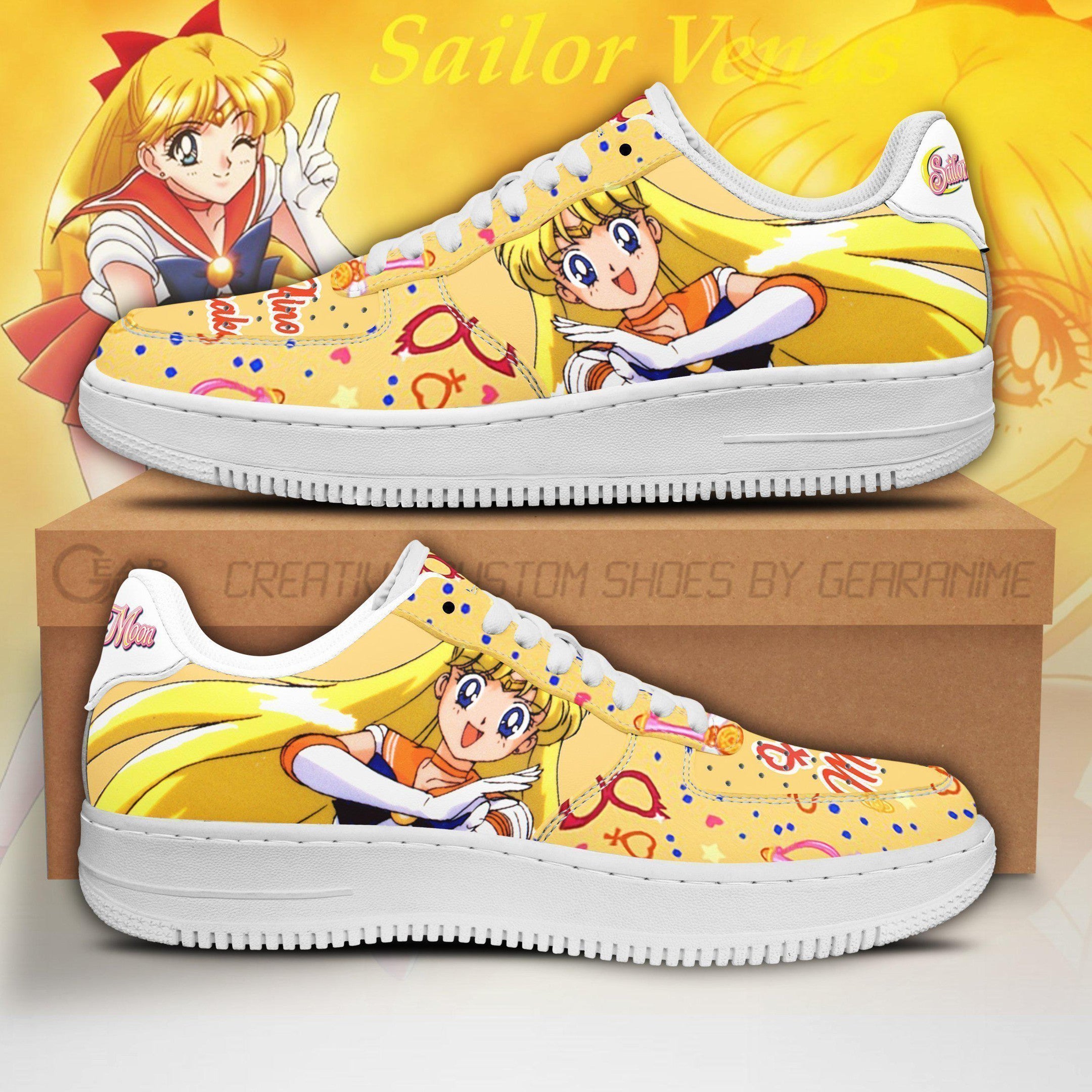 Baskets Anime Sailor Venus en Cuir Chaussures Basses Unisexes Anime Manga