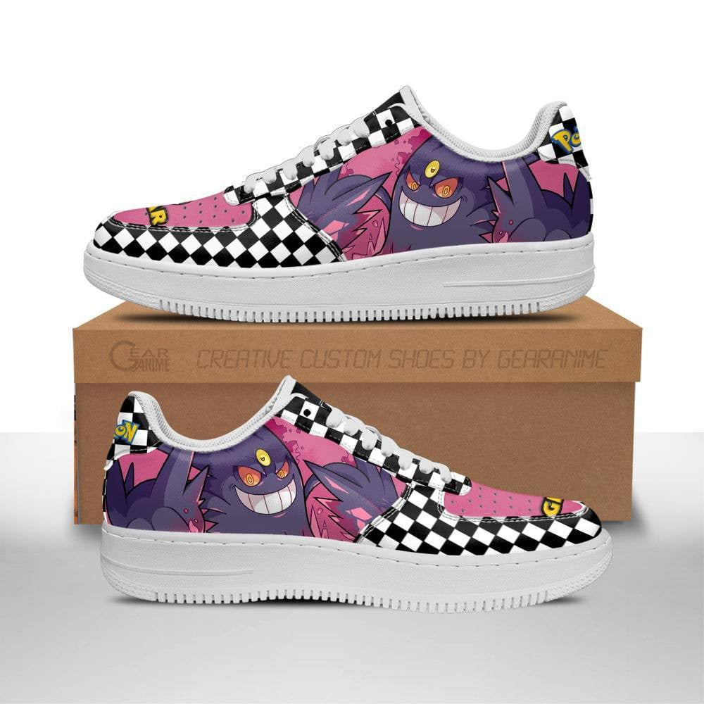 Baskets Anime Poke Gengar en Cuir Chaussures Basses Unisexes Anime Manga