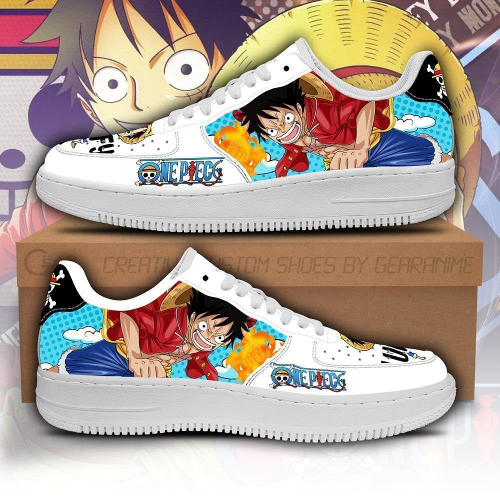 Baskets Anime Monkey D Luffy en Cuir Chaussures Basses Unisexes One Piece
