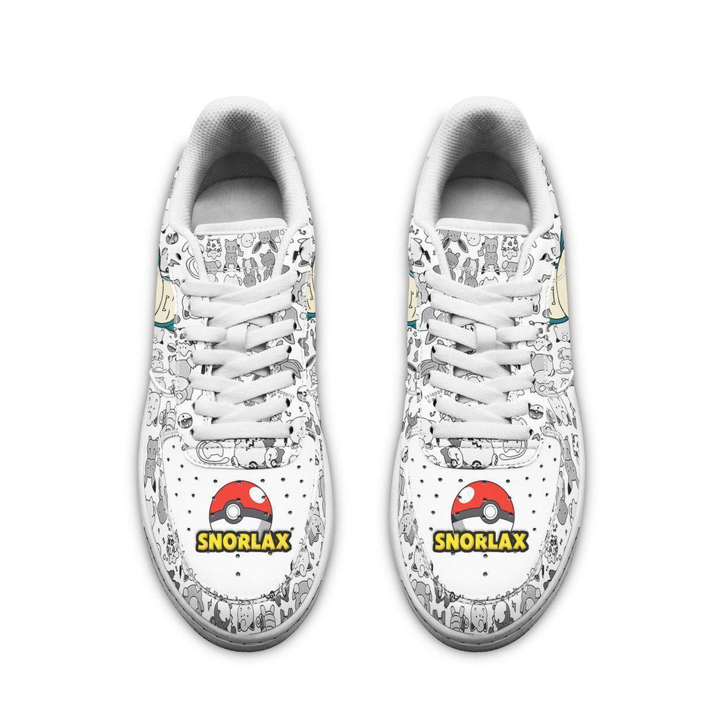 Baskets Anime Snorlax Custom Low-Top Leather Sneakers Pattern en Cuir Chaussures Basses Unisexes Anime Manga