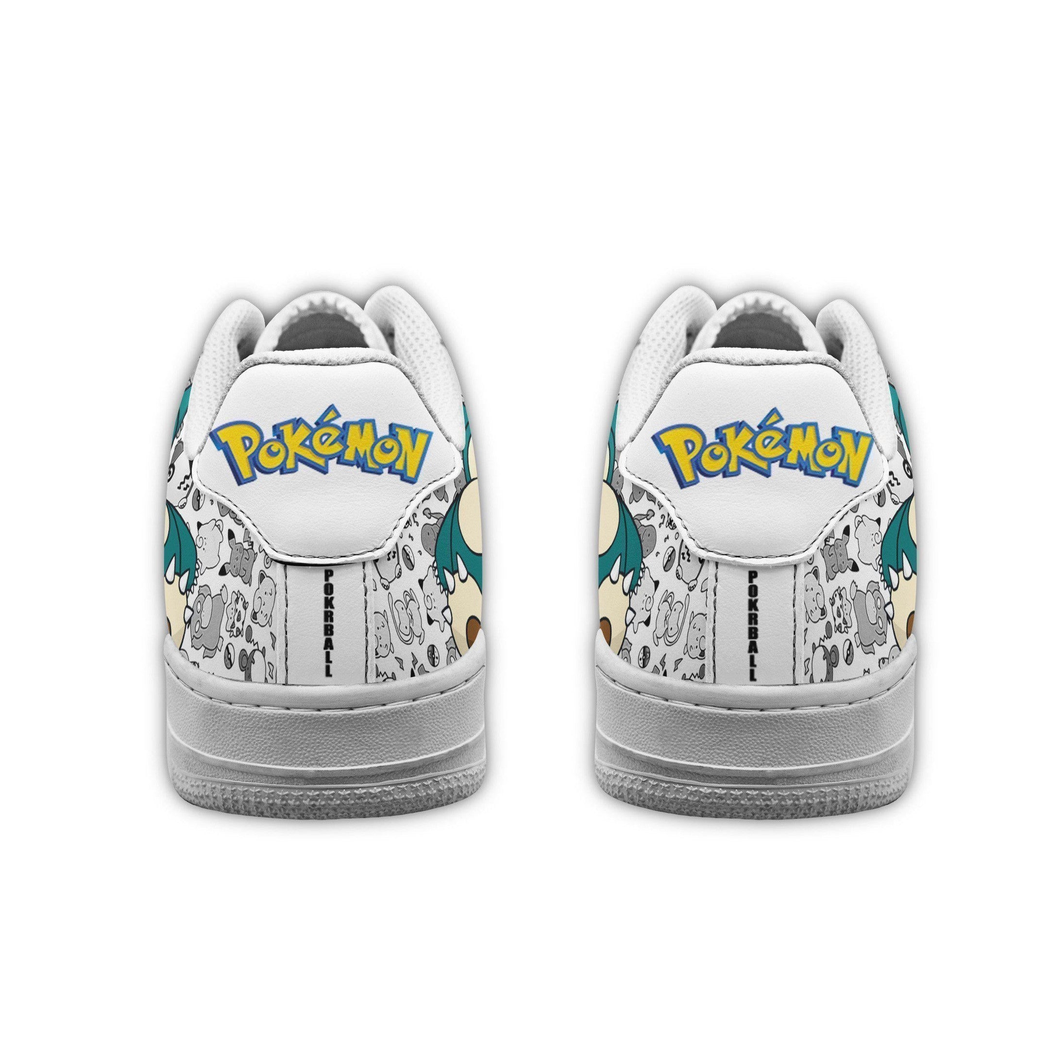 Baskets Anime Snorlax Custom Low-Top Leather Sneakers Pattern en Cuir Chaussures Basses Unisexes Anime Manga