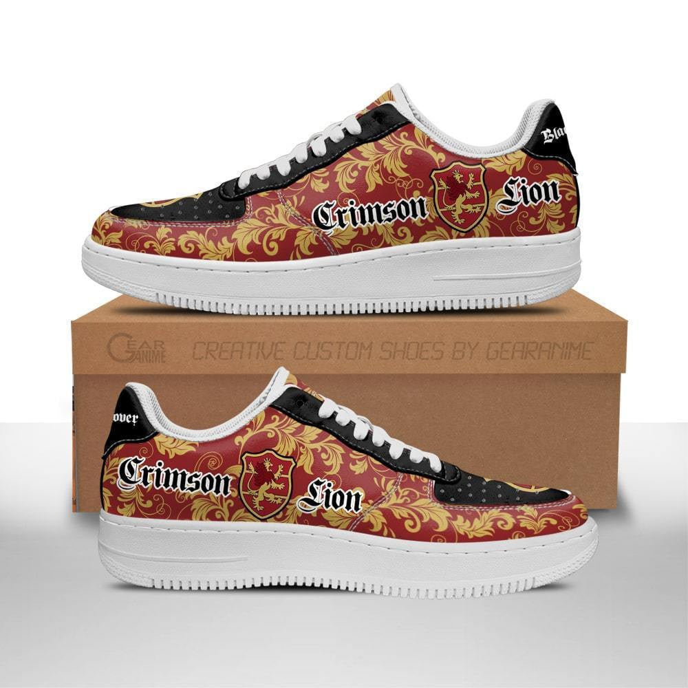 Baskets Anime Magic Knights Squad Crimson Lion en Cuir Chaussures Basses Unisexes Anime Manga