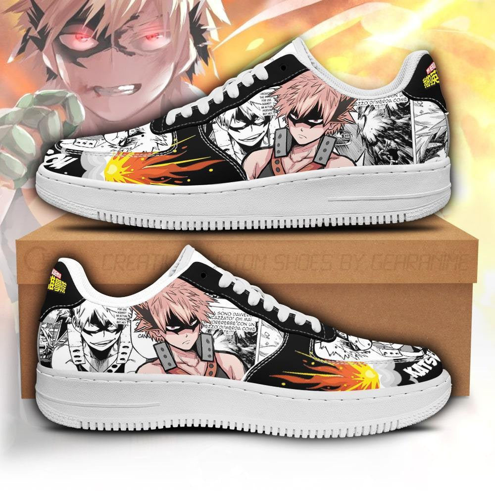 Baskets Anime Katsuki Bakugo en Cuir Chaussures Basses Unisexes Anime Manga