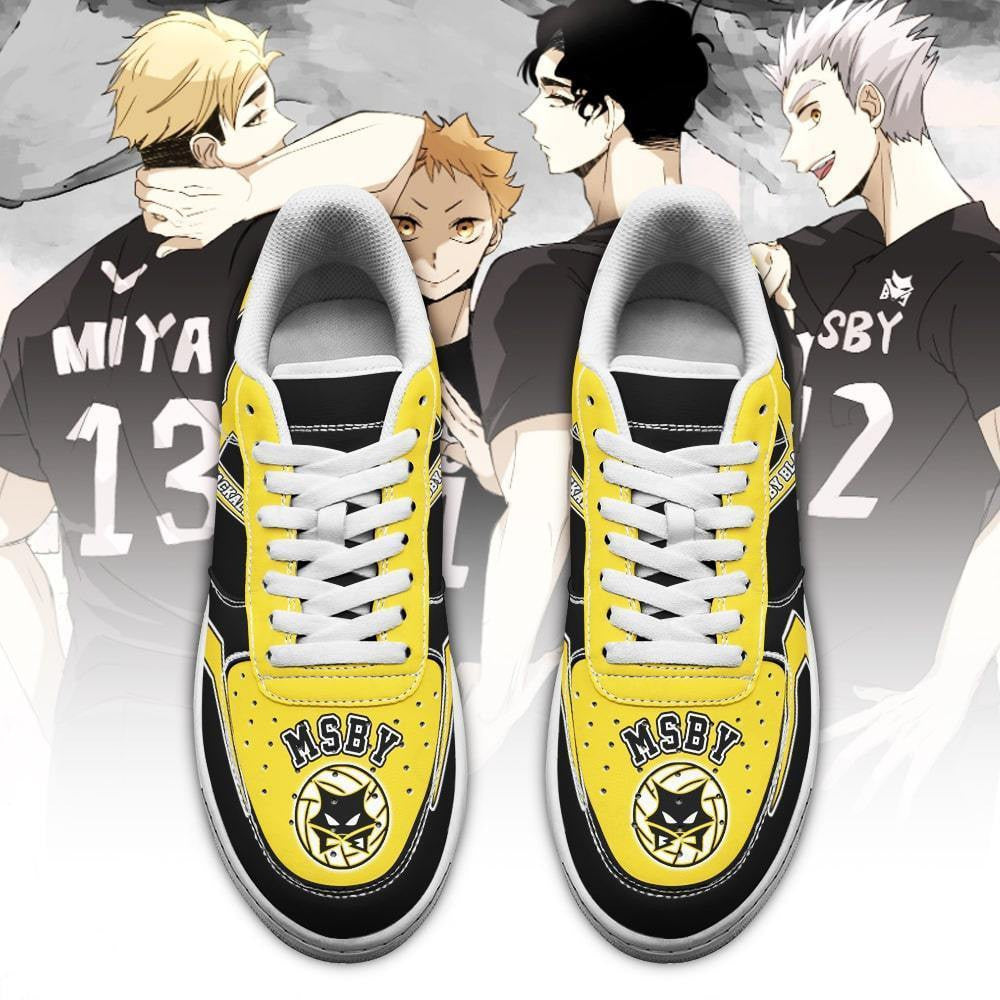 Baskets Anime MSBY Black Jackals en Cuir Chaussures Basses Unisexes Anime Manga