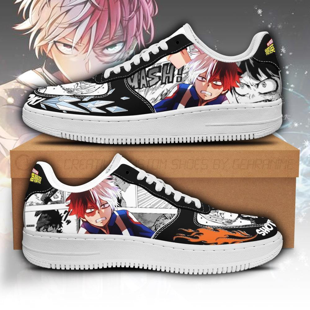 Baskets Anime Shoto Todoroki en Cuir Chaussures Basses Unisexes Anime Manga
