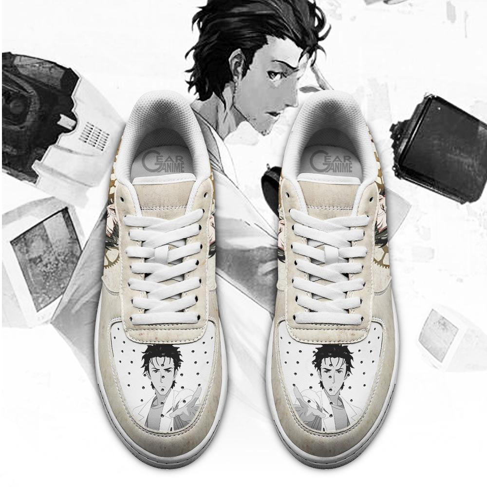 Baskets Anime Rintarou Okabe en Cuir Chaussures Basses Unisexes Anime Manga