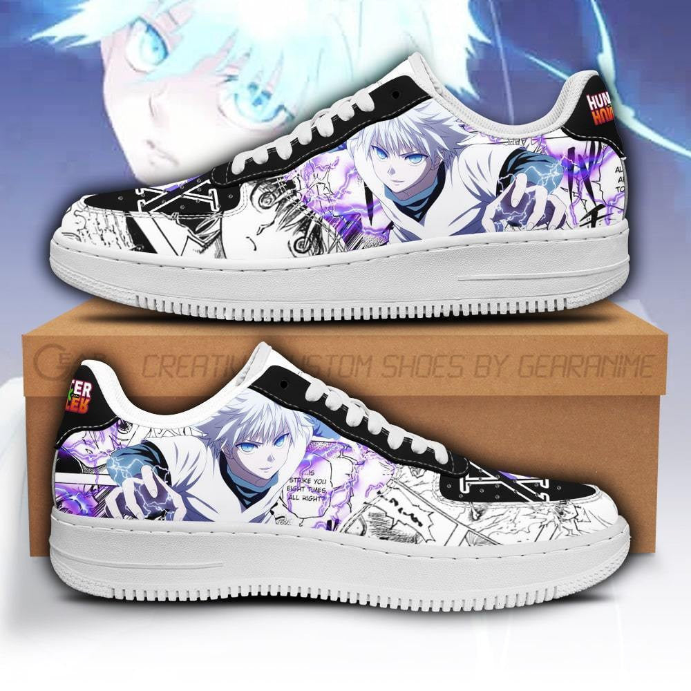Baskets Anime Killua en Cuir Chaussures Basses Unisexes Anime Manga