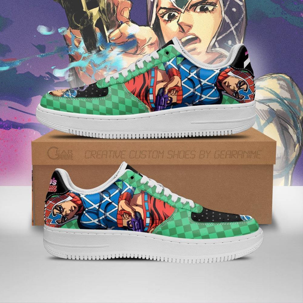 Baskets Anime Guido Mista en Cuir Chaussures Basses Unisexes Anime Manga