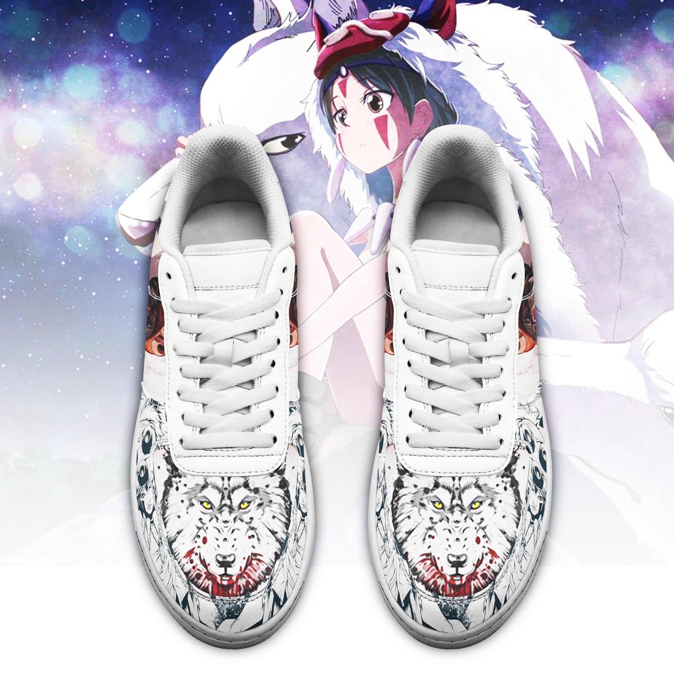 Baskets Anime Princess Mononoke en Cuir Chaussures Basses Unisexes Anime Manga