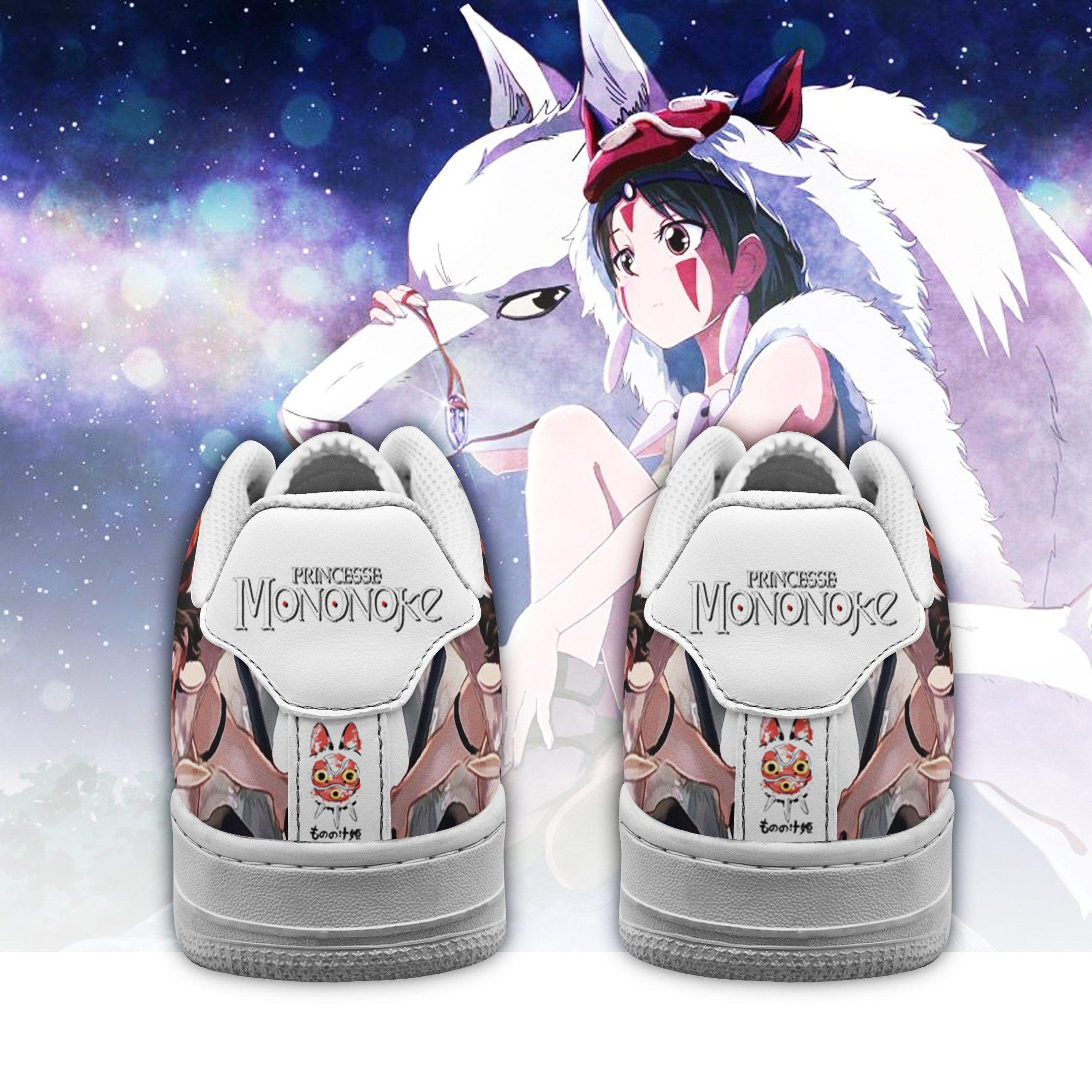 Baskets Anime Princess Mononoke en Cuir Chaussures Basses Unisexes Anime Manga