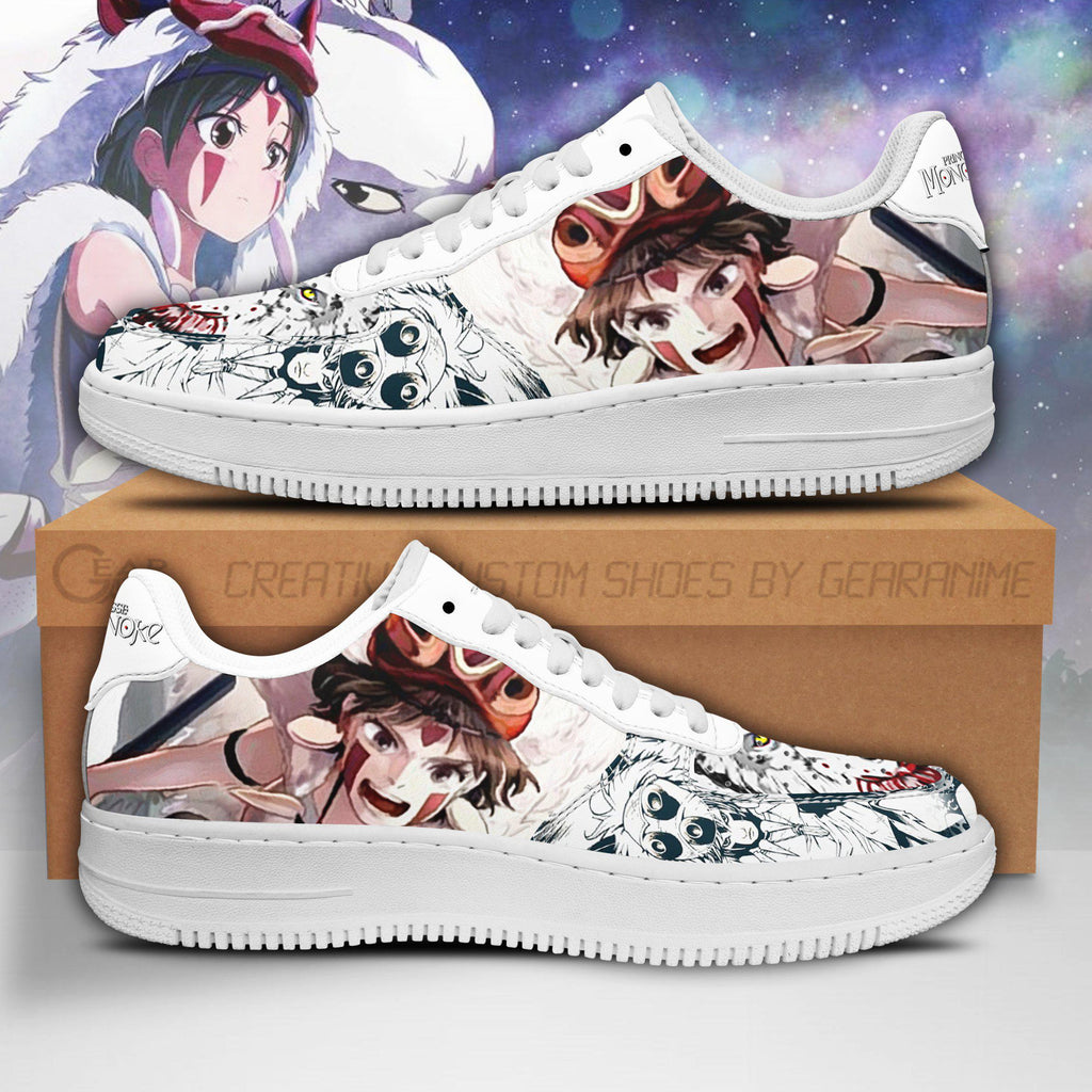 Baskets Anime Princess Mononoke en Cuir Chaussures Basses Unisexes Anime Manga