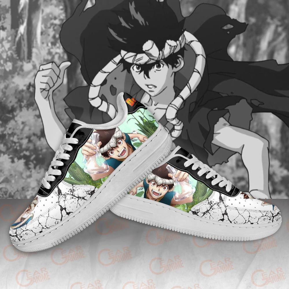Baskets Anime Dr. Stone Chrome en Cuir Chaussures Basses Unisexes Anime Manga