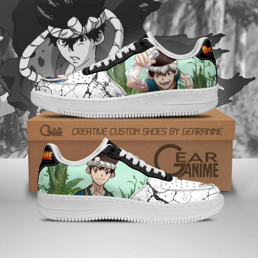 Baskets Anime Dr. Stone Chrome en Cuir Chaussures Basses Unisexes Anime Manga