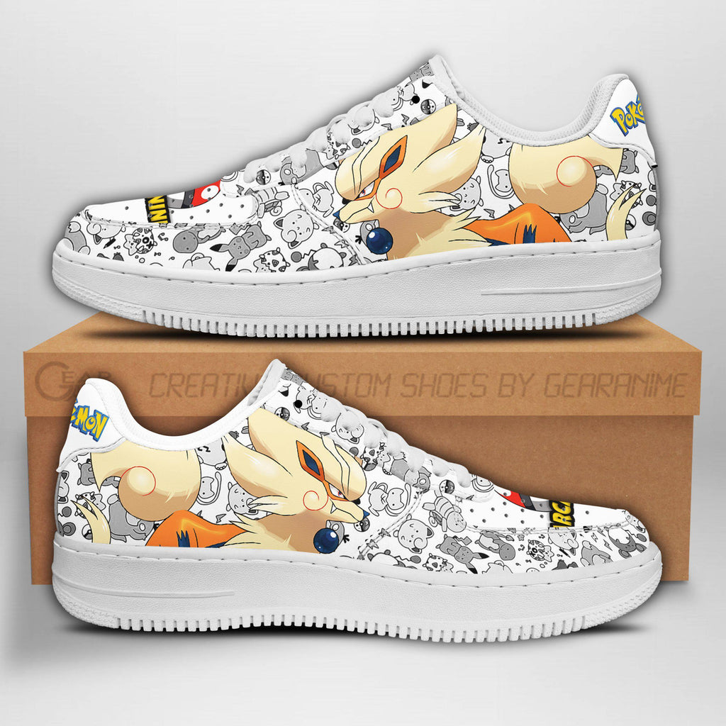 Baskets Anime Arcanine en Cuir Chaussures Basses Unisexes Anime Manga